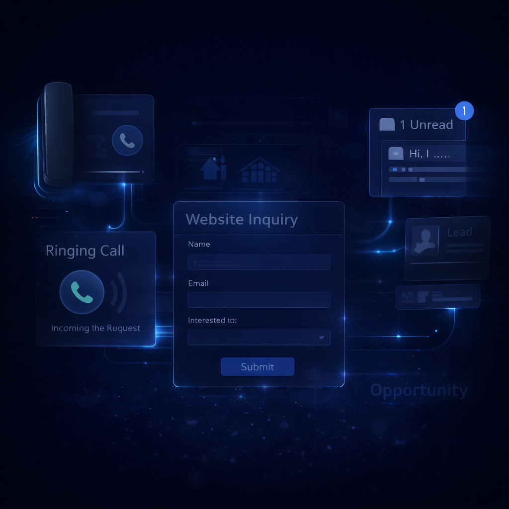 AI system combining call answering, lead capture, and CRM automation into one platform for service businesses