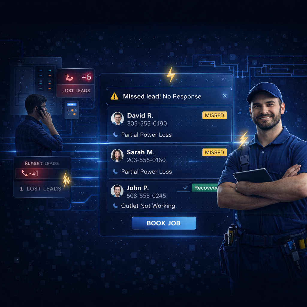 Electrical contractor using AI automation to reduce missed calls, capture more leads, and increase booked jobs