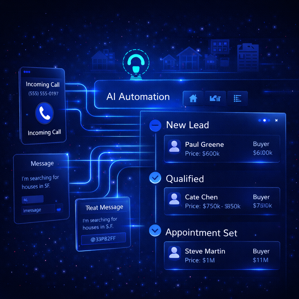 Real estate agent using AI automation to respond faster, capture more leads, and convert more clients